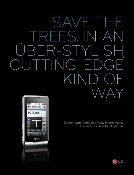 LG touch phone手机平面广告