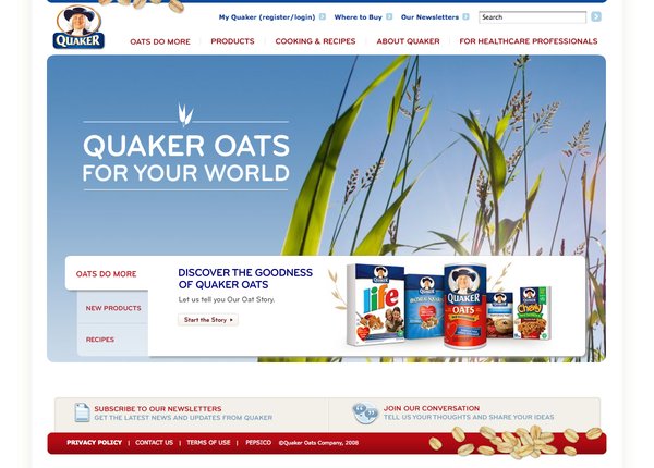 Quaker Oats(桂格燕麦片)网站欣赏