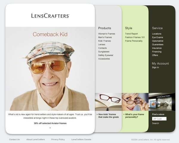 LensCrafters(亮视点)眼镜品牌网站设计