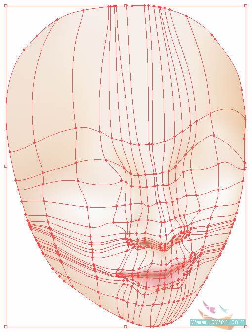 Illustrator鼠繪教程：運用漸變網格繪制人物和頭發的過程
