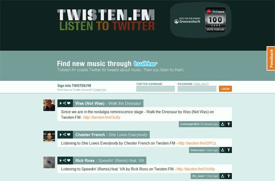 Twisten.FM screen shot.