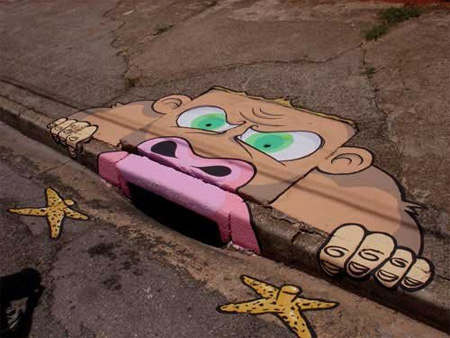 街头艺术：巴西的街道下水管道绘画欣赏