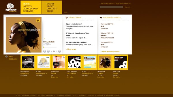 appletree唱片网站界面设计