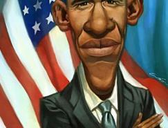 有趣的名人插畫:美國總統奧巴馬