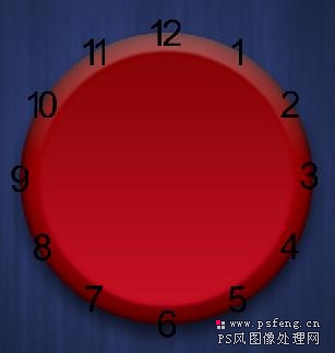 Photoshop制作一个漂亮的红色水晶壁钟