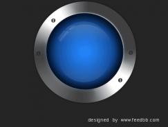 Photoshop制作金屬邊框的藍色透明按鈕