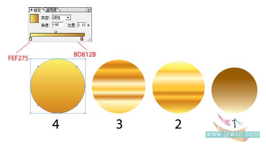 Illustrator鼠绘教程：简单绘制金色指南针(2)