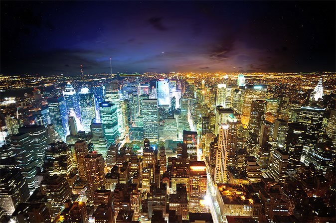 璀璨的城市夜景摄影