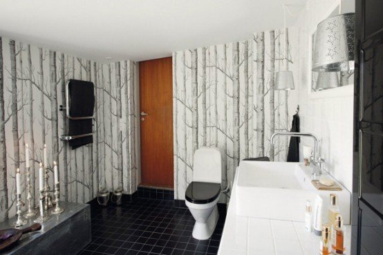 超酷的黑白浴室设计