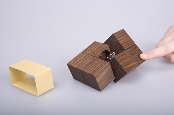 环保木制戒指包装设计