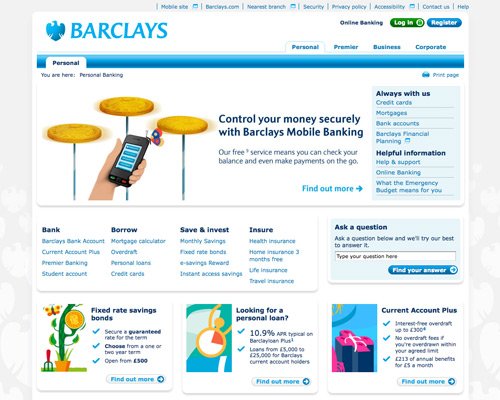 Barclays in Showcase of Well-Designed Banking and Investment Websites