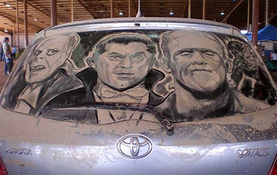 艺术家Scott Wade的车窗灰尘画作
