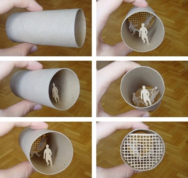 卷筒卫生纸里的纸雕艺术