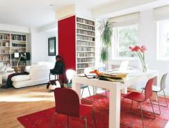 紅色點綴的溫馨公寓設計
