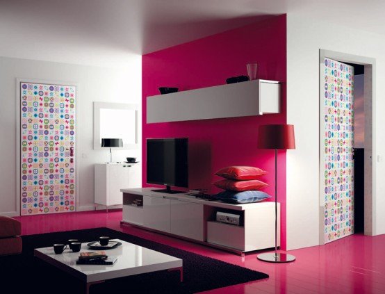 现代室内门：时尚超酷图形和色彩设计