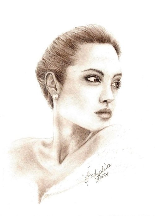 明星肖像插画：Angelina Jolie 