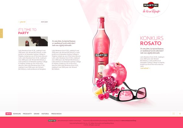 Martini Rosato酒网站设计欣赏