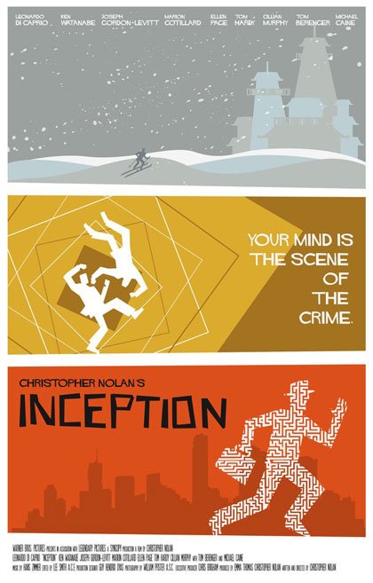 Inception盗梦空间：30张漂亮的海报、图表设计