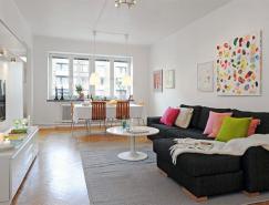 鮮艷色彩點綴下的北歐風格公寓室內設計