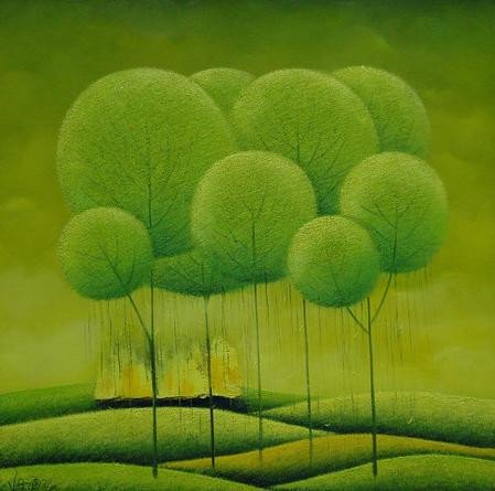 越南年轻艺术家Vu Cong Dien风景绘画作品