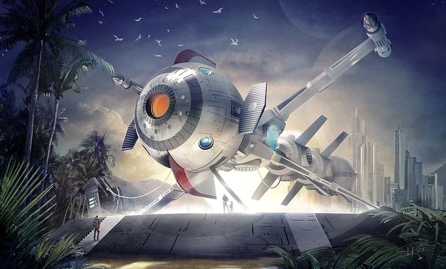 未来飞船科幻插画欣赏