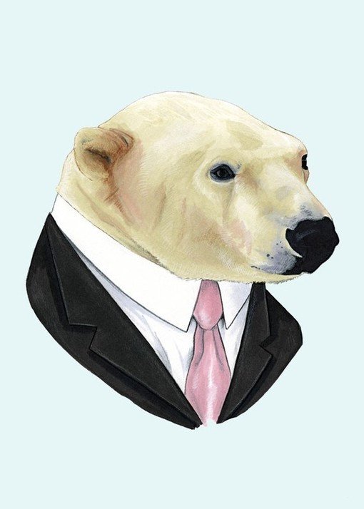 Ryan Berkley动物穿礼服的插画作品