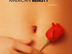 玫瑰花元素的电影海报设计