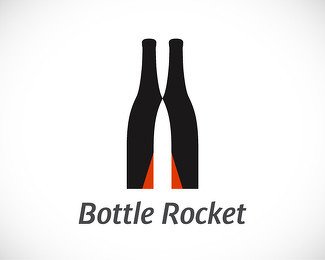 标志设计元素运用实例：酒杯和酒瓶