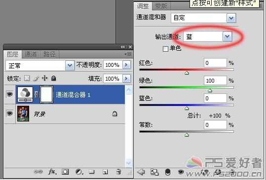 利用PS通道混合器快速调出图片的青红色