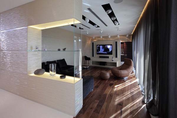Luxury Penthouse In Moscow 17 Luxurious Russian Penthouse Apartment Balancing Light and Dark Accents