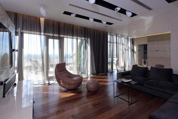 Luxury Penthouse In Moscow 2 Luxurious Russian Penthouse Apartment Balancing Light and Dark Accents