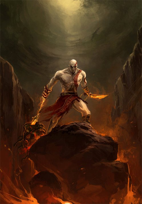 插画欣赏：游戏《战神》系列主角奎托斯Kratos