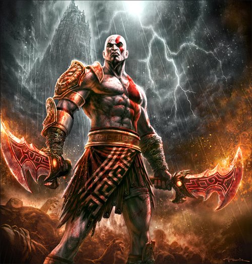 插画欣赏：游戏《战神》系列主角奎托斯Kratos