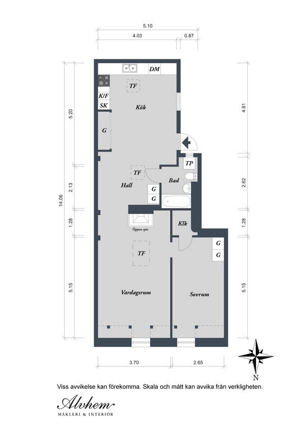 瑞典一套68平米阁楼公寓室内设计