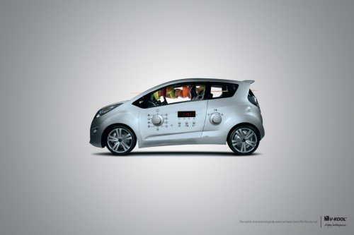 一组有趣的汽车广告设计