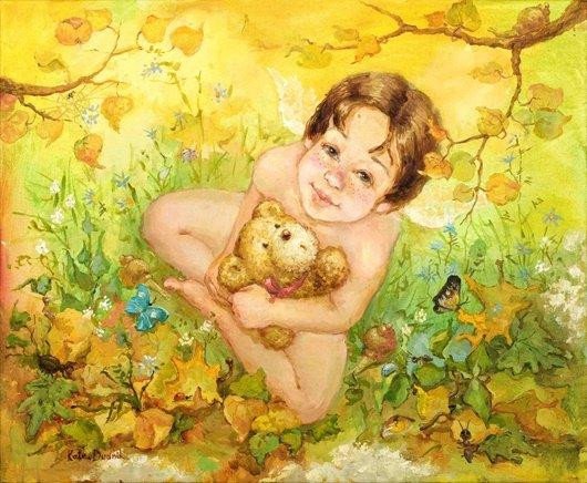 可爱的儿童：Kate Dudnik绘画作品