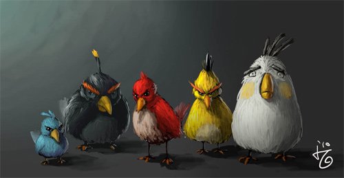 游戏插画欣赏：愤怒的小鸟