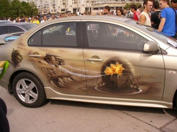 创意汽车彩绘艺术作品