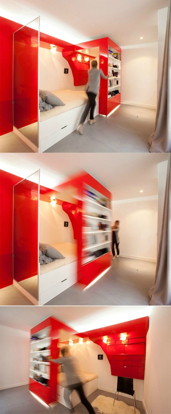 红色系卧室设计欣赏