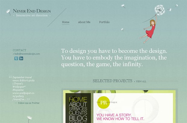 插画背景的创意网站设计