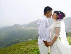 Photoshop給山景婚片增加漂亮的霞光色