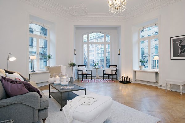 147平米瑞典白色公寓设计