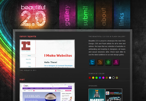 运用彩虹元素的网页设计欣赏
