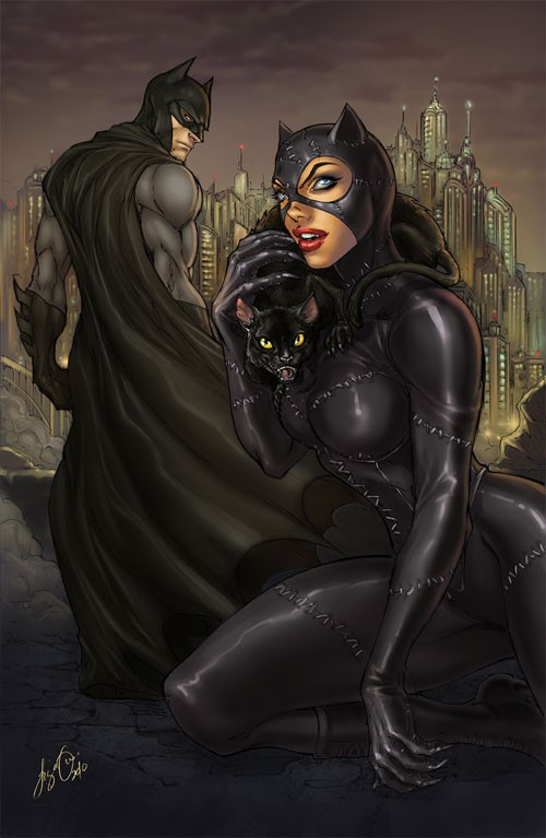 动漫英雄人物：猫女侠(Catwoman)插画