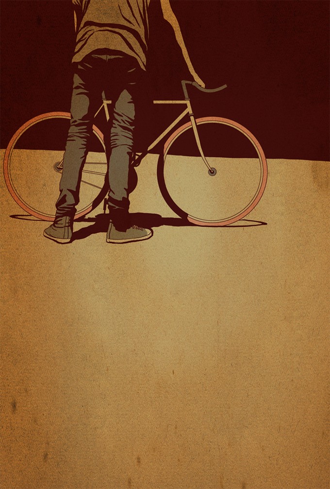 Adams Carvalho的自行车插画