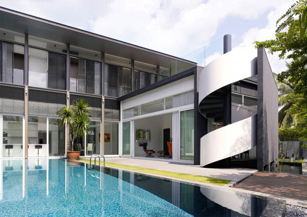 U型现代住宅设计：新加坡Sunset别墅