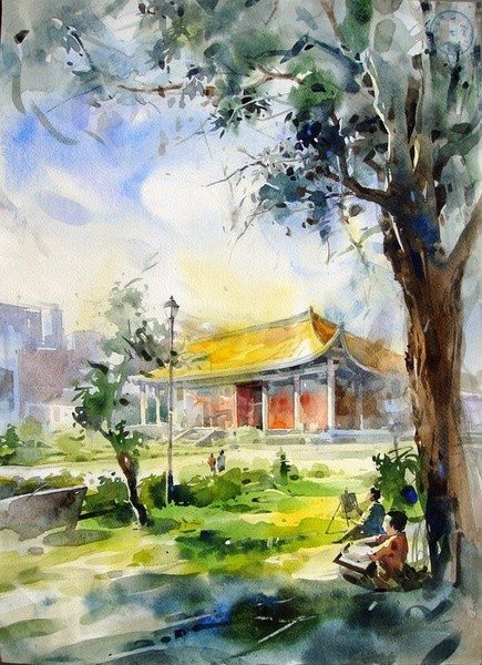 台湾年轻画家林经哲水彩画作品欣赏