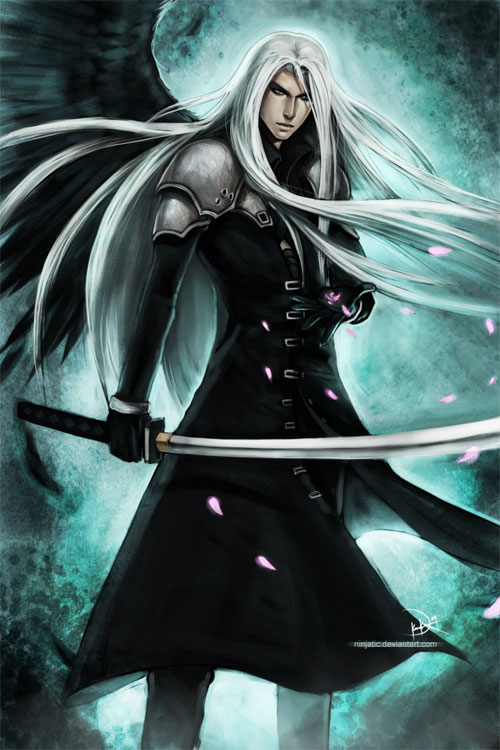 最终幻想7角色插画：萨菲罗斯（Sephiroth）