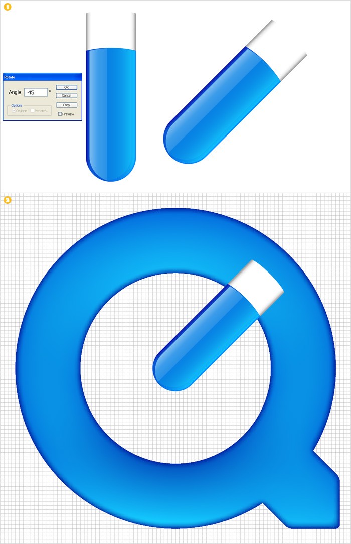 Illustrator实例教程：制作苹果QuickTime标志