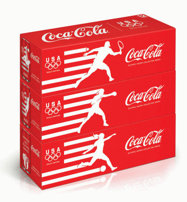 可口可乐出限量罐为奥运会美国队助威